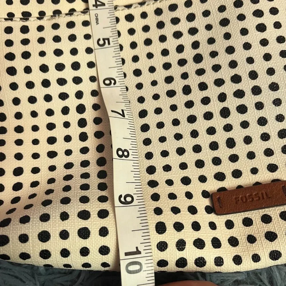 Fossil Leather Polka Dot Crossbody Bag
